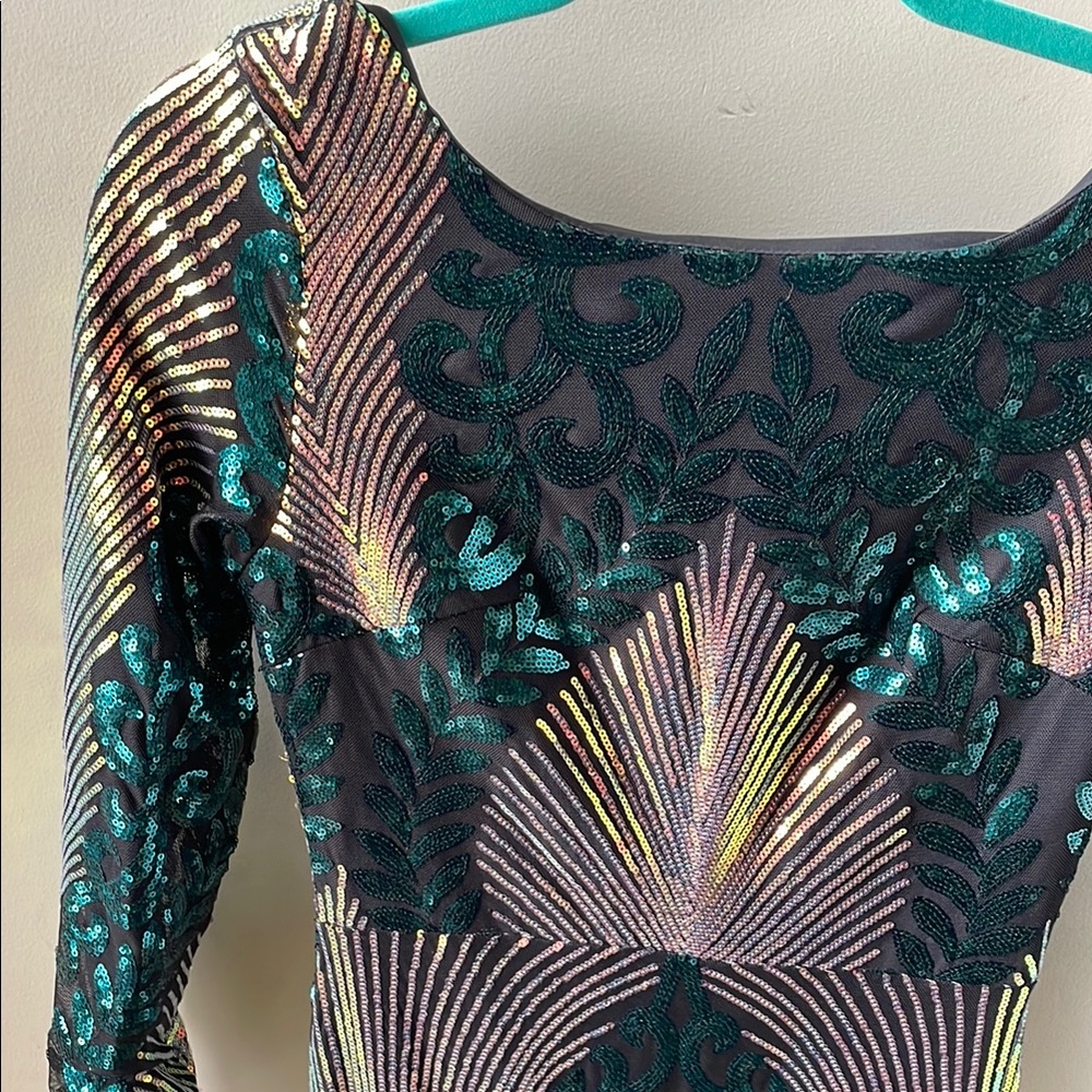 Small Sequin Elegant Multicolor Maxi Evening Gown… - image 2